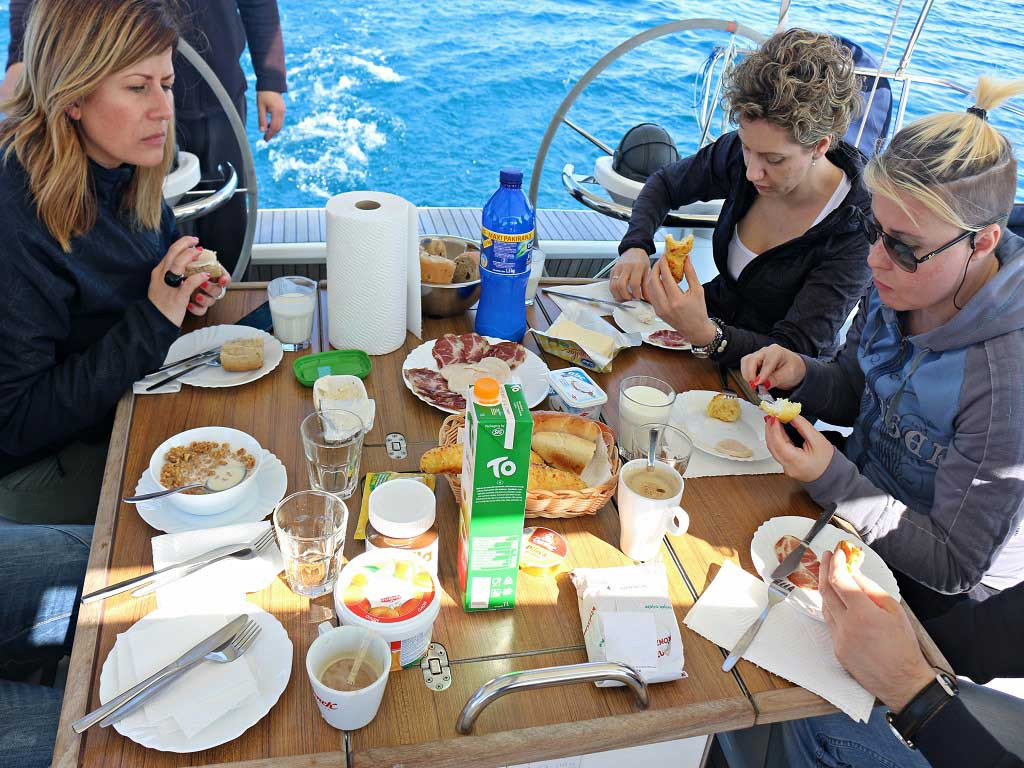 Cooking on the yacht during your charter